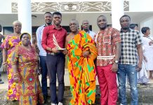 Winner of AIPS young reporter award Francis Hema calls on Essikado Omanhene