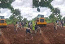 East Gonja: Yahayili residents undertake communal labour to fix deplorable road