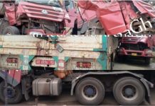 Fire service prevents tanker explosion at Mankessim after a truck rammed into it