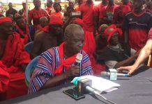 Assin Manso: Burial of late chief brewing tension as thousands protest manipulation of process by Ag. Pres. of Council