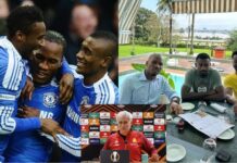What Mourinho said about group picture of former Chelsea stars Didier Drogba, Salomon Kalou & John Obi Mikel reuniting