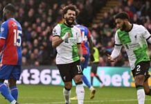 Salah scores 200th Liverpool goal in 2-1 win over Crystal Palace; Jordan Ayew sent off