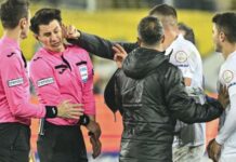 Turkish FA halts league football after club president punches referee