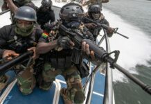 Ghana Navy intercepts canoe suspected to be carrying narcotics while 2 escape