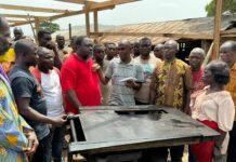 Obuasi East NDC PC donates to Boete timber market fire victims