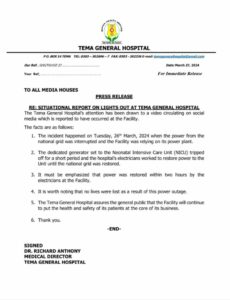 Conduct power audits in all health facilities – Minority reacts to incident at Tema General Hospital