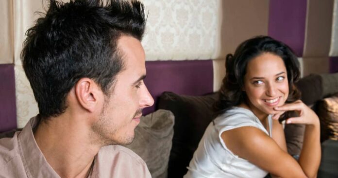 A woman admiring a man