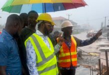 W/R: Minister defies heavy rains to inspect ongoing drainage, road projects in Kwesimintsim