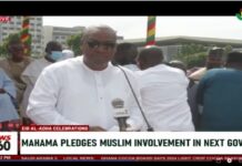 John Mahama donates GHC20k to Ahlussuna Wal-Jamah Muslim Group during Eid prayers