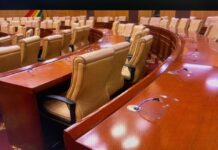 Parliament’s chamber under refurbishment ahead of resumption in October