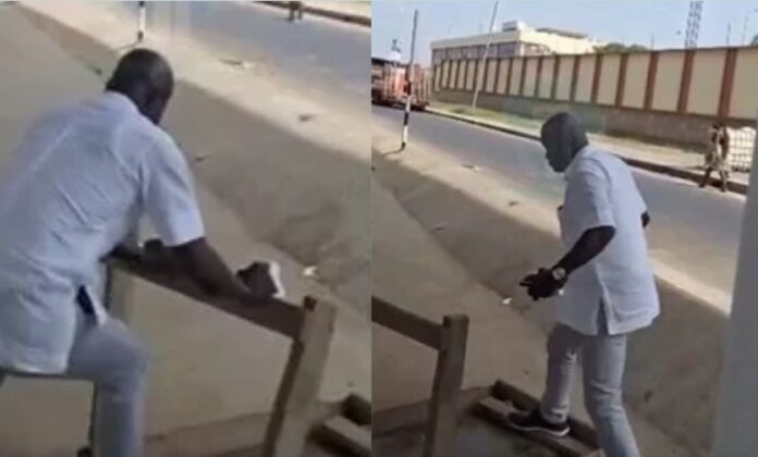 Tutus destroys vendor table at Flower Pot Interchange