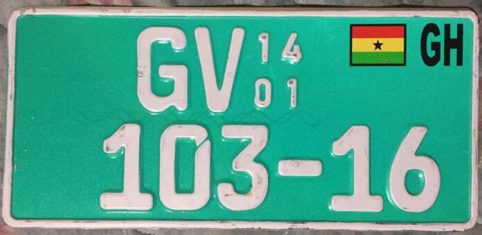GHANA 2014 ---GOVERNMENT VEHICLE PLATE, TWO LINE VERSION