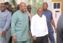 VIDEO: Akufo-Addo leads Mahama, Prof. Opoku-Agyemang through a tour of Jubilee House