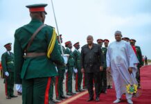 Mahama arrives in Banjul, The Gambia on a working visit