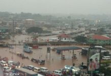 Adum, Asafo Market, Airport Roundabout in Kumasi flooded due to heavy rains