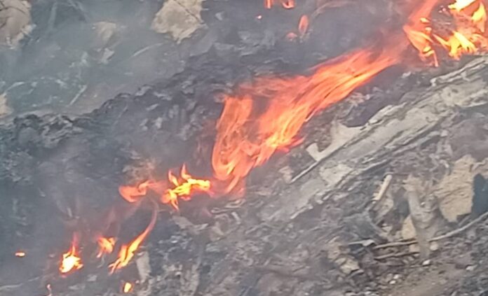 Military Helicopter burnt