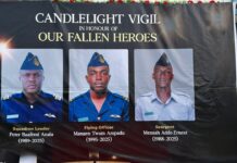 GAF helicopter crash: Leadership of Takoradi Air Force Base hold candlelight vigil in honour of crew members