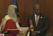 President Mahama swears in Justice Paul Baffoe-Bonnie as new Chief Justice