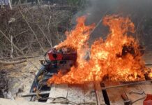 Changfans, water pumping machines burnt in Jomoro during anti-galamsey operations
