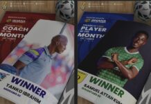 Coach Ibrahim Tanko & Goldstars striker Atta Kumi win NASCO Coach & Player of the Month awards