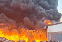 Photos: Fire outbreak at plastic manufacturing company near Weija in Accra
