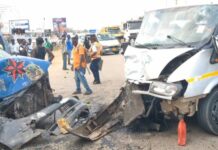 Ashanti Region: 1 dead, 30 seriously injured in head-on collision at Ejisu
