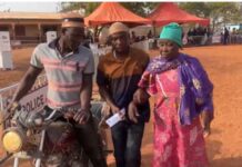 NPP flagbearer race: 87-year-old woman arrives on Okada to vote