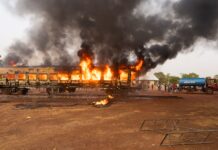 Fire destroys artist Ibrahim Mahama’s heritage train