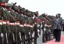 President Mahama arrives in Zambia for a three-day state visit