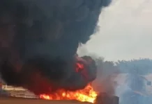 Fuel tanker explosion ravages chop bar, causes gridlock at Potsin Junction