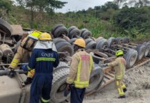 Overturned truck traps 3 persons to death on Adukrom–Koforidua Highway