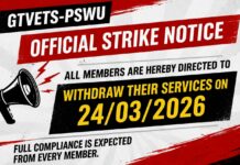 Staff of Ghana Technical and Vocational Education and Training Service call off strike