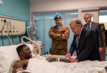 UN chief lauds Ghana’s peacekeeping efforts in Lebanon, visits injured soldier