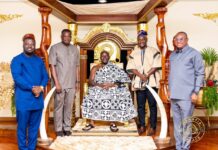 Photos: Roads Minister briefs Asantehene on Accra-Kumasi expressway project