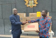 Western Regional Minister hands over 450 laptops for 1 Million Coders Programme to GIFEC