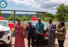 Shai Osudoku DCE hands over 3 pick-up vehicles to Assembly to boost service delivery