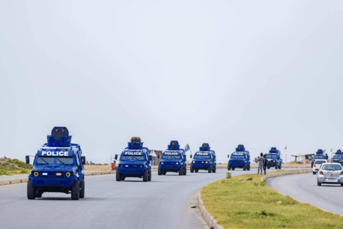 armoured police vehicles