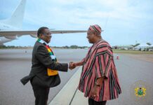 Photos: President Mahama welcomes his Zimbabwean counterpart Mnangagwa to Ghana