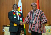 Zimbabwe’s president condemns Western sanctions, thanks Ghana for steadfast support