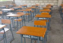 Bodi MP Sampson Ahi donates 300 desks to Amoaya SHS ahead of 2026 WASSCE