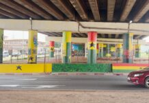 Young artistes transform Tech Junction footbridge with murals of Ghana’s leaders