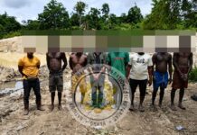 Ashanti Region: NAIMOS arrests1 Chinese, 7 Ghanaians for illegal mining at Oseikrom