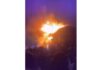 Fire outbreak at Tudu, near Accra Regional Police Headquarters