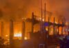 Fire outbreak at Tudu, near Accra Regional Police Headquarters