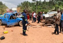 Central Region: Head‑on collision kills 3, injures 11 on Ajumako–Kokoben road