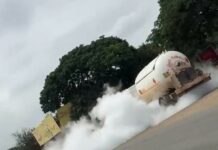 Gas tanker leakage reported at Tema Community 7; GNFS teams deployed