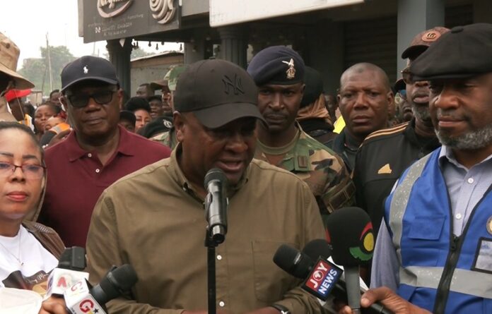 Mahama on refuse in drains