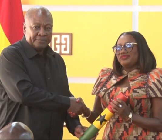 President Mahama swears in new Auditor-General Dr Pamela Graham