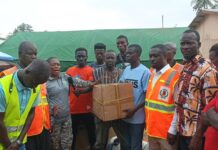 WNR: NADMO presents air-conditioned camp tent and mattresses to Aboi-Nsuoakyi flood victims