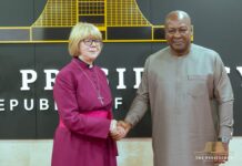 Archbishop of Canterbury Dame Sarah Mullally pays courtesy call on President Mahama